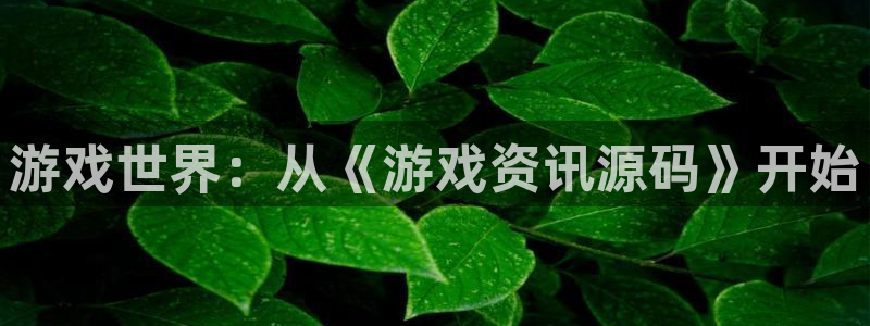 高德娱乐注册登录平台：游戏世界：从《游戏资讯源码》开始